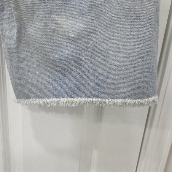 Urban Outfitters BDG Jeans 18W High Rise Wide Leg Raw Hem Light Wash 100% Cotton - Picture 5 of 12